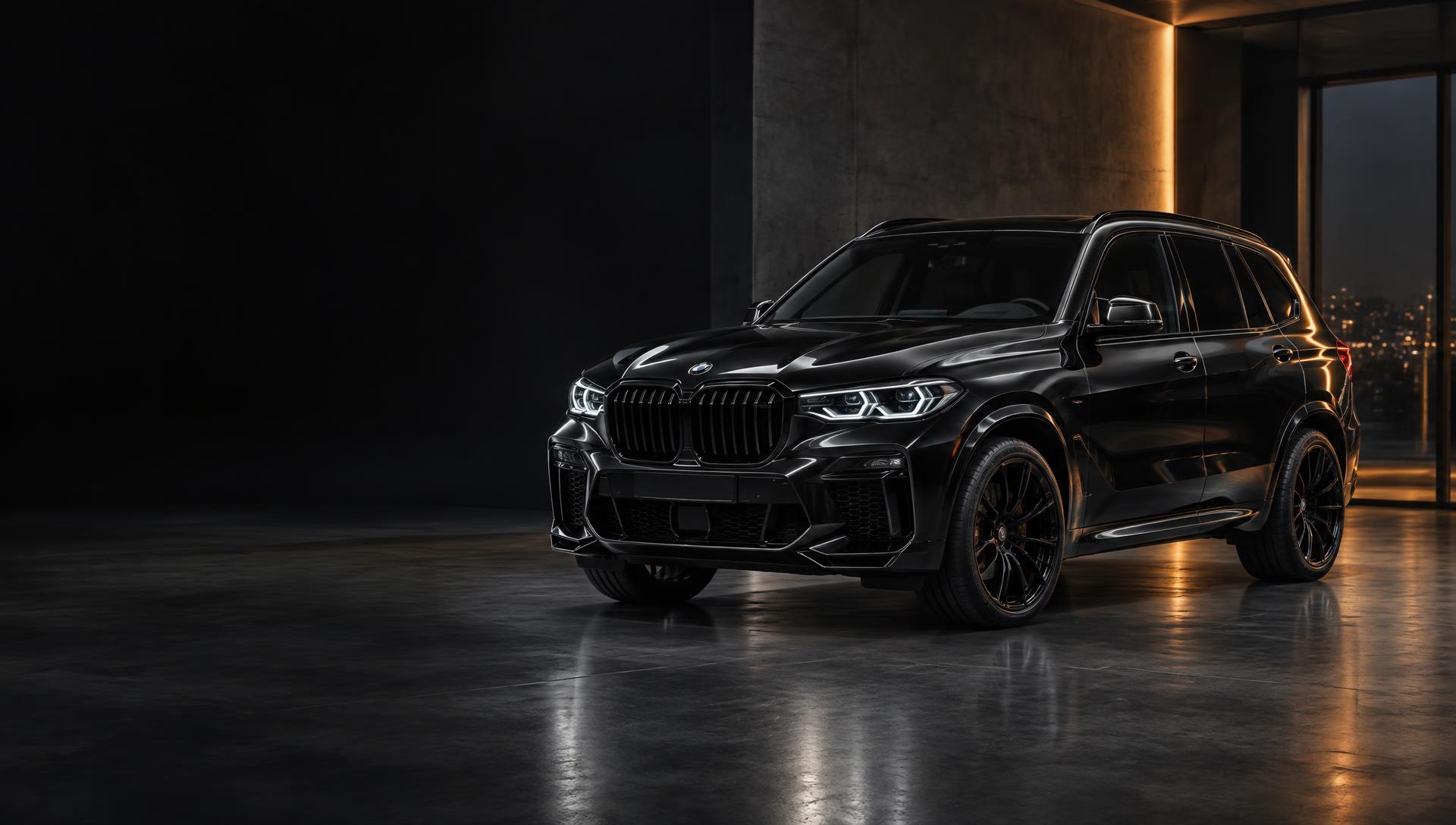 Premium black SUV in a modern Car 4 U showroom